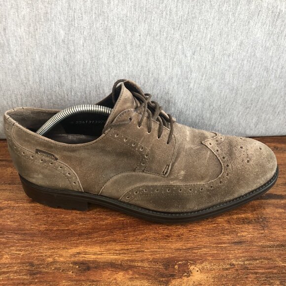 Mephisto Men's‎ Size 10 Oxford Gray Suede Leather Taupe Shoes Lace Up - Picture 7 of 10